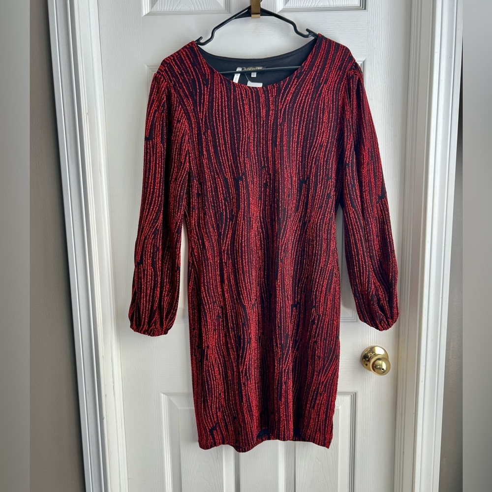Red & Black Cocktail dress with sleeves